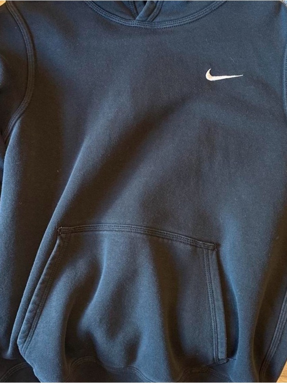 Nike Men's Black Crewneck Sweatshirt with White Swoosh